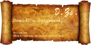 Demián Zsigmond névjegykártya